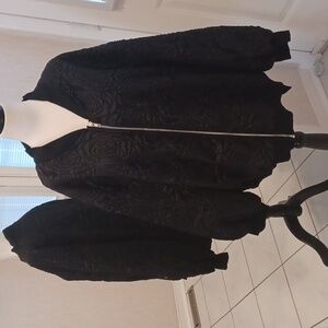 2/$50 New Elegant Black "Rose" Textured Jacket - Size 3XL (US18)